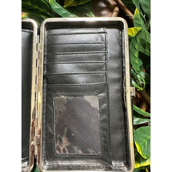 Y2K Black Snakeskin Skull Silver Studded Moto Biker Wallet - Picture 7 of 8